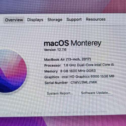 Macbook Air 2017 (i5, 8GB, 256GB SSD) with new battery