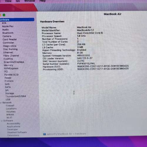 Macbook Air 2017 (i5, 8GB, 256GB SSD) with new battery