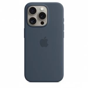 正版 iPhone 15 Pro MagSafe 矽膠護殼 - 風暴藍色 原價HK$369 送多個透明 矽膠護殼。