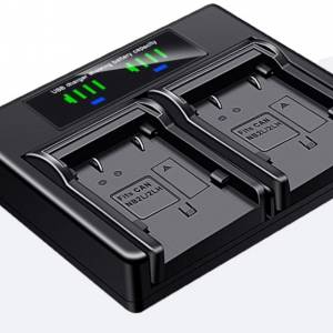 HQIX LCD Display USB-C Dual Charger For CANON NB-2LH / NB-2L Lithium-Ion Battery