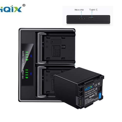HQIX BP-820 Lithium-Ion Battery Pack With LCD Display USB-C Charger (For CANON)