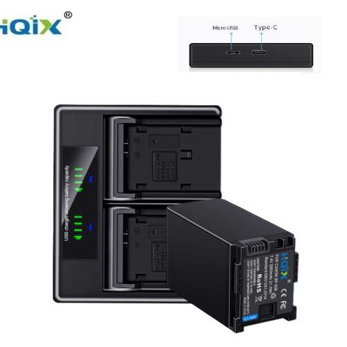 HQIX BP-828 Lithium-Ion Battery Pack With LCD Display USB-C Dual Charger