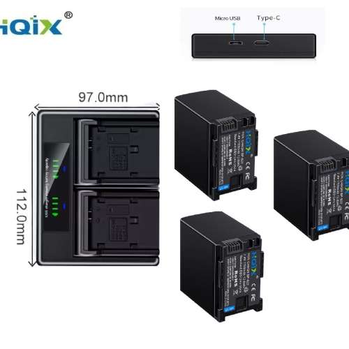 HQIX BP-828 Lithium-Ion Battery Pack With LCD Display USB-C Dual Charger