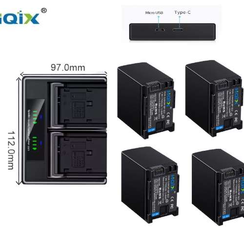HQIX BP-828 Lithium-Ion Battery Pack With LCD Display USB-C Dual Charger
