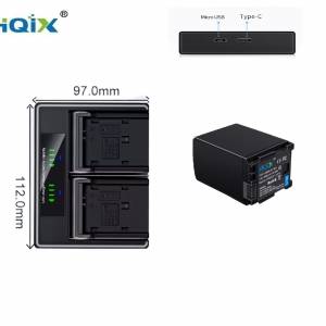 HQIX BP-827 Lithium-Ion Battery Pack With LCD Display USB-C Dual Charger 電池...