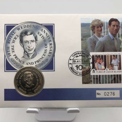 (1991)10TH Royal Wedding commemorative coin stamp cover