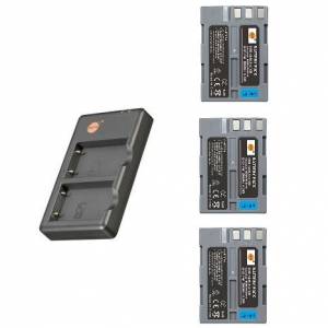 DSTE 3 Pcs EN-EL3 Lithium-Ion Batteries With Dual USB Charger 三電池連平放式雙...