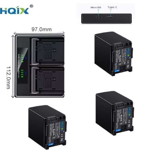 HQIX BP-819 Lithium-Ion Battery Pack With LCD Display USB-C Dual  Charger