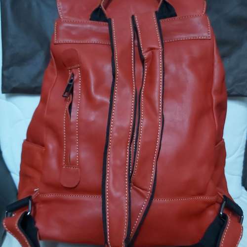 全 新 SOLER 紅 色 小 牛 皮 背 囊