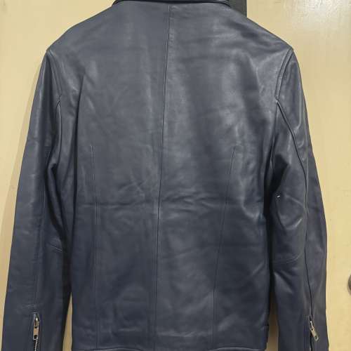 Touch 深藍色羊皮，皮褸 M size 中碼