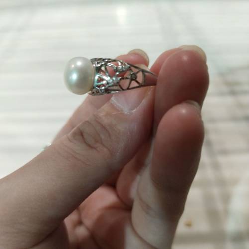 珍珠鏤空戒指