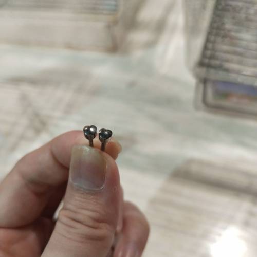 純銀心形耳釘