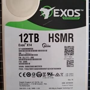 Seagate EXOS X14 Enterprise 3.5" 12TB硬碟