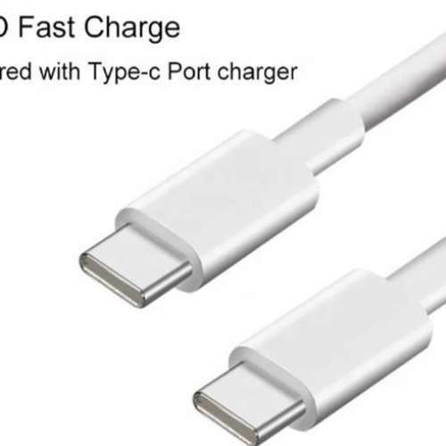 全新 USB C to USB C Type C to Type C Fast Charging Durable 快充電線 100cm