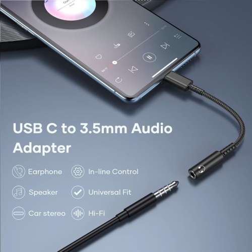 Headphone Jack Adapter DAC Chip Aux Audio Earphone Adapter