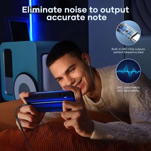 Headphone Jack Adapter DAC Chip Aux Audio Earphone Adapter