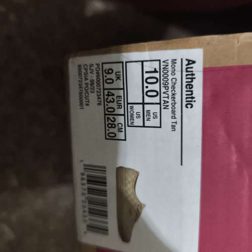 Vans 格仔令鞋 一次都未著過 43碼