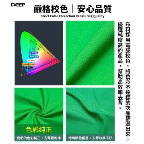DEEP 3m(W) X 5m(H) Chromakey Green Screen Background / Backdrop