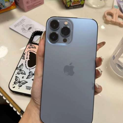 iPhone 13 Pro Max 128G 天峰色 ，5G 雙咭/電池效能91 ％，使用原裝case 同貼mon貼