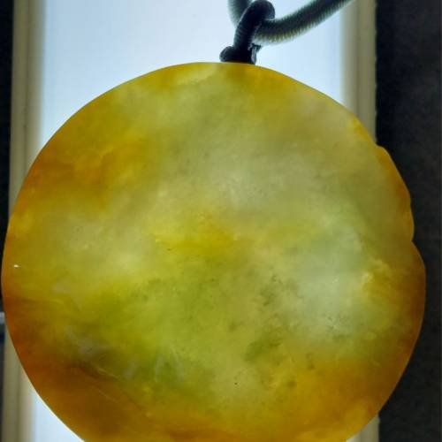 天然翡翠A 黃鹿吊牌