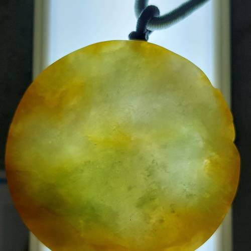 天然翡翠A 黃鹿吊牌