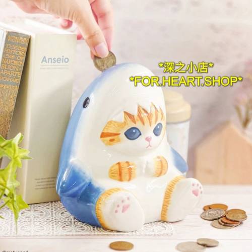 mofusand 貓貓 鯊魚 存錢 錢罌 錢箱 日本 正版 擺設