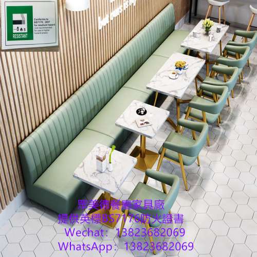餐館桌椅訂製，茶餐料理店法式餐廳餐枱桌椅沙發梳化訂造，阻燃皮革餐椅卡座梳化咕臣...