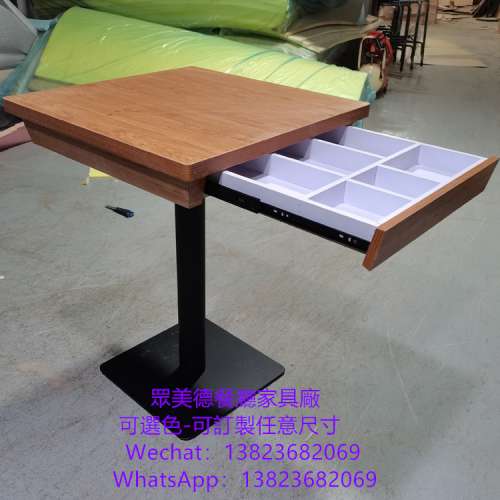 港式茶餐冰室餐館桌子訂造,抽桶分隔餐檯訂做廠家,顏色可選尺寸可訂製,深圳餐廳餐桌...