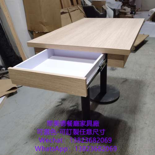 港式茶餐冰室餐館桌子訂造,抽桶分隔餐檯訂做廠家,顏色可選尺寸可訂製,深圳餐廳餐桌...