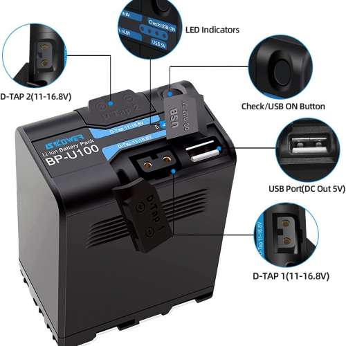 SKOWER BP-U100 Lithium-Ion Battery 代用鋰電池 (14.4V，6800 mAh)