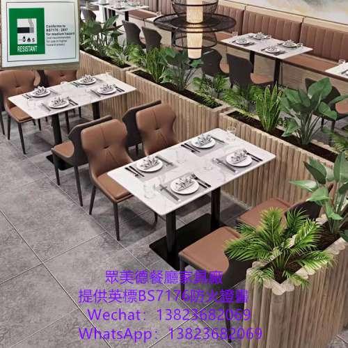 咖啡館餐枱桌椅梳化訂做，防火皮革卡位梳化咕臣餐檯椅訂造，茶餐西餐廳桌子椅子卡座...