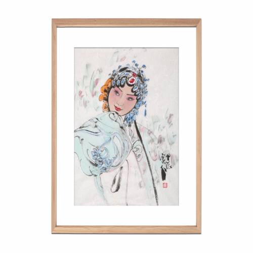 中美协会员窦红书画人物戏曲人物收藏字画名家真迹