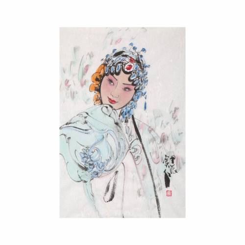 中美协会员窦红书画人物戏曲人物收藏字画名家真迹