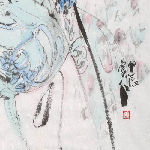 中美协会员窦红书画人物戏曲人物收藏字画名家真迹