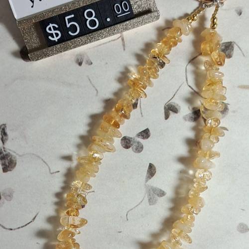 黃水晶碎石電話繩
