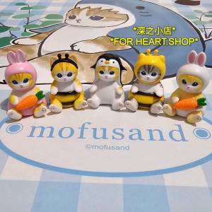 1套5款 mofusand 貓貓 蜜蜂 兔兔 企鵝 日本 正版 景品 扭蛋 盲盒 公仔 擺設