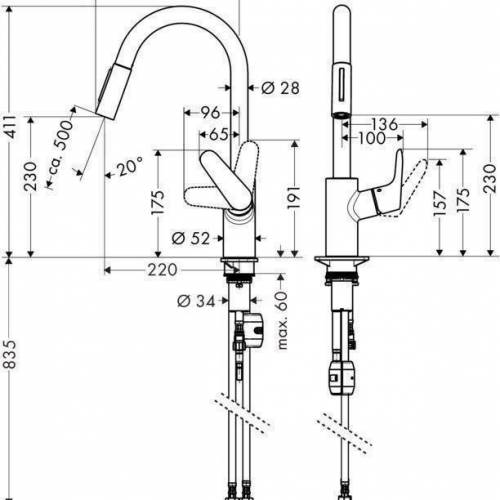 【現貨】 Hansgrohe Focus 240 #31815800 可抽拉式不鏽鋼廚房水龍頭(沙鋼色), 德國製...