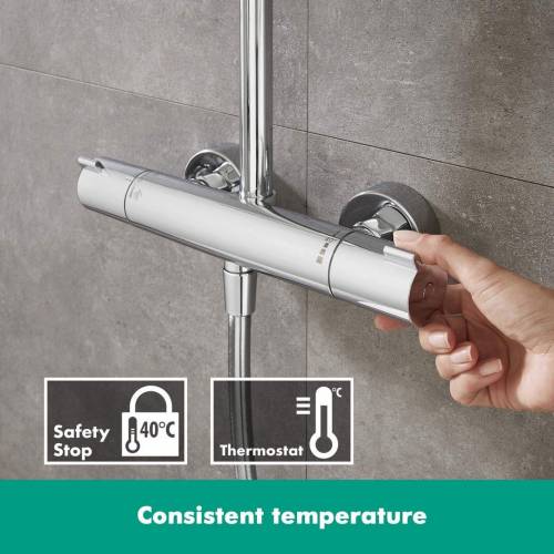【現貨】 Hansgrohe #27271000 雨淋花灑連恆溫水龍頭組合, 德國製造