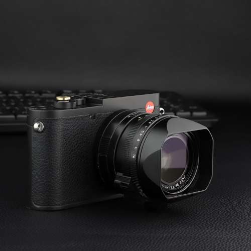 HAOGE LH-LQB Square Metal Lens Hood For LEICA Q2 黑色方形遮光罩