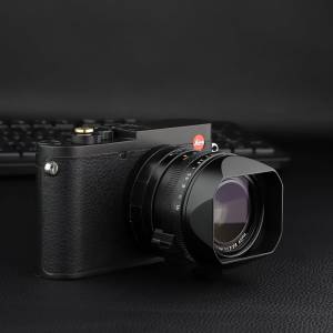 HAOGE LH-LQB Square Metal Lens Hood For LEICA Q2 黑色方形遮光罩