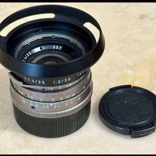 Leica M35 1.4 Titanium Pre-ASPH with #12504 hood