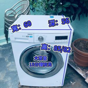 洗衣機 Zanussi 金章 前置式可櫃底/嵌入式安裝 (8kg, 1200轉/分鐘) ZFV1238 二手電...