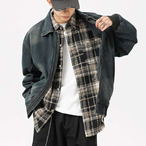 [StandBuying] - 復古水洗做舊工裝 純棉牛仔外套 [SBO-1296]