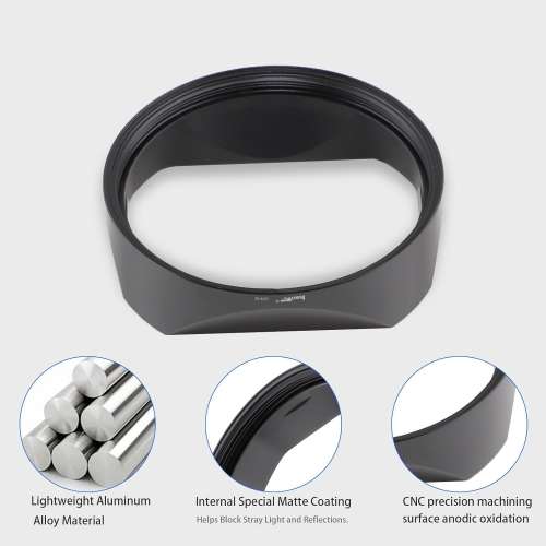 HAOGE LH-LQB Square Metal Lens Hood For LEICA Q (Typ 116) 方形遮光罩