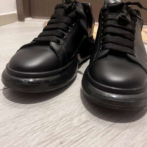 Alexander McQUEEN 41.5 全黑 透明膠底 男裝 波鞋