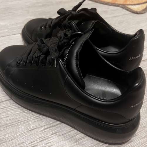 Alexander McQUEEN 41.5 全黑 透明膠底 男裝 波鞋