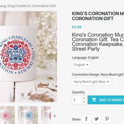 全新 馬克杯 英國旅行手信紀念品  King's Coronation Mug, King Charles III, Coro...