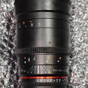 samyang 135/2.2 MF For Nikon F 連 mount for Canon EF