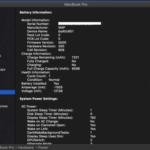 16 吋 MacBook Pro 太空灰 (intel i9, 2TB SSD, 16GB RAM, Touch Bar）