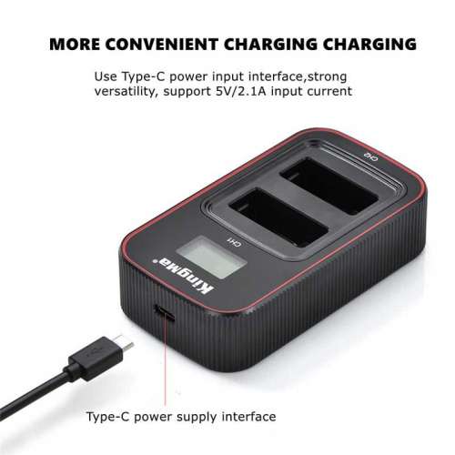 KINGMA Type-C Port Dual Battery Charger For GoPro Hero12Black  (可顯示電量雙充...